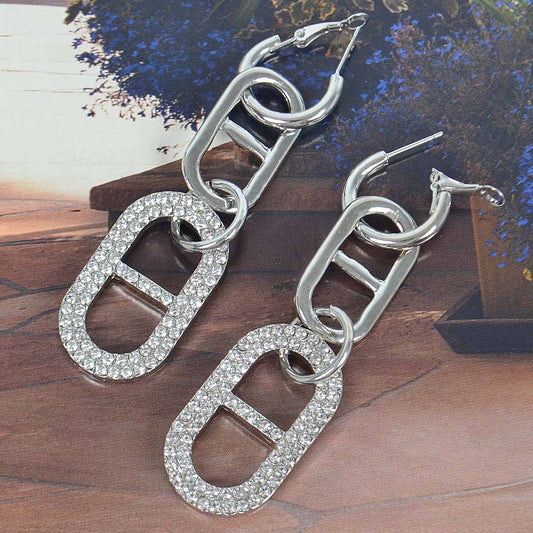 Hoop & Huggie Sparkling Rhinestone Earring