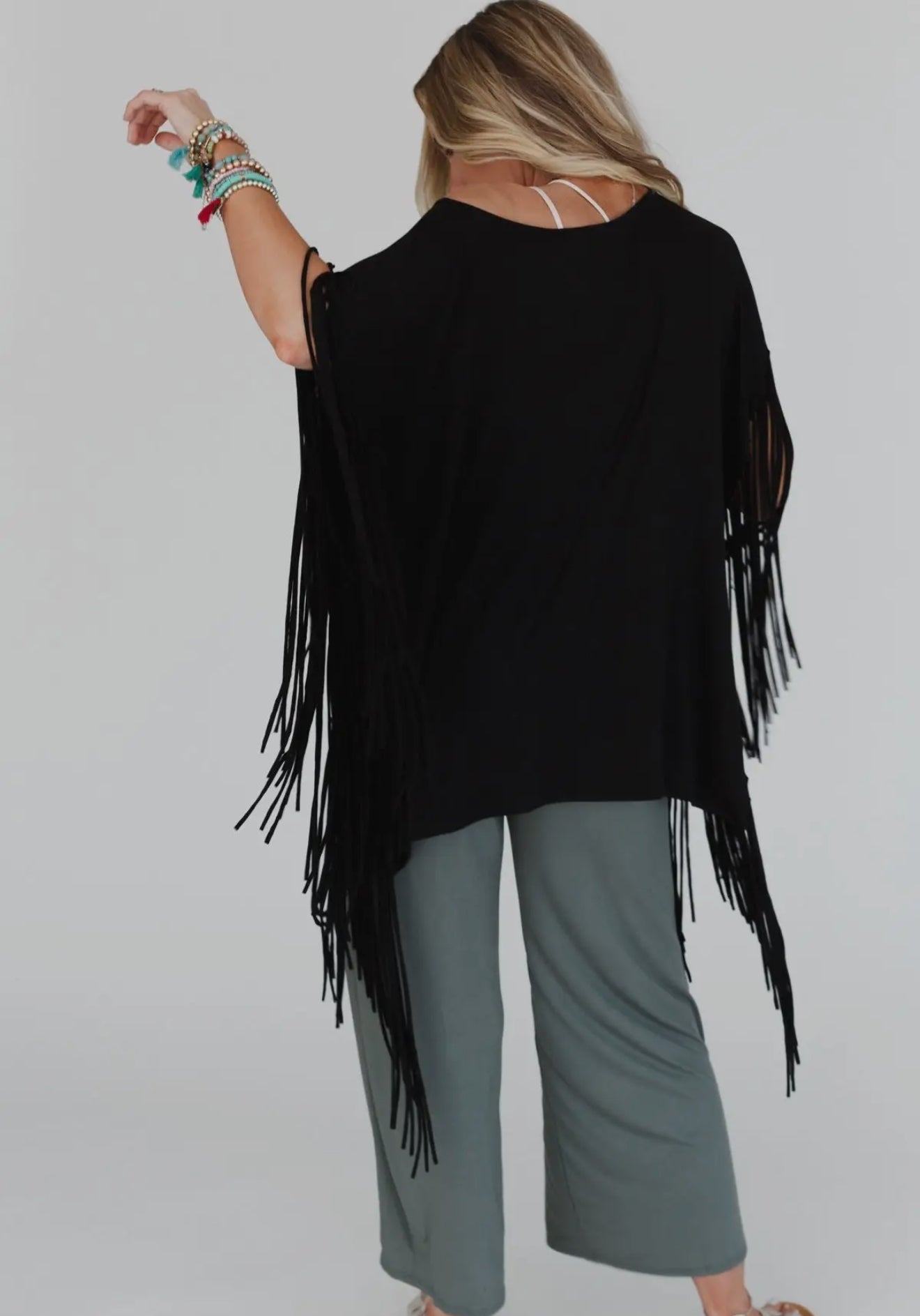 Showstopper Fringe Top - Black