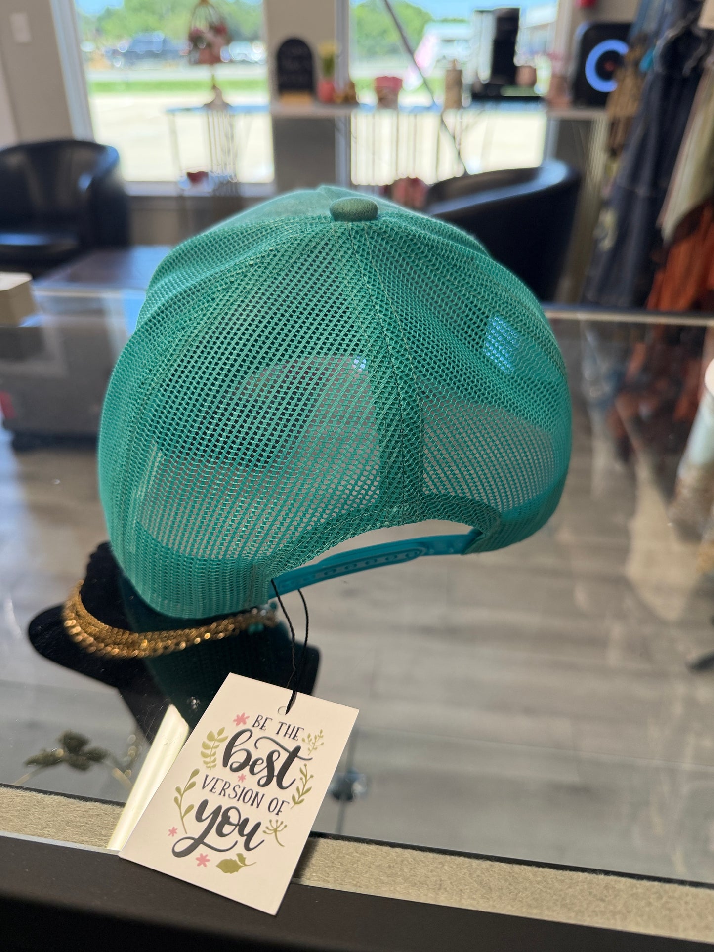 Aqua Custom Western Cap