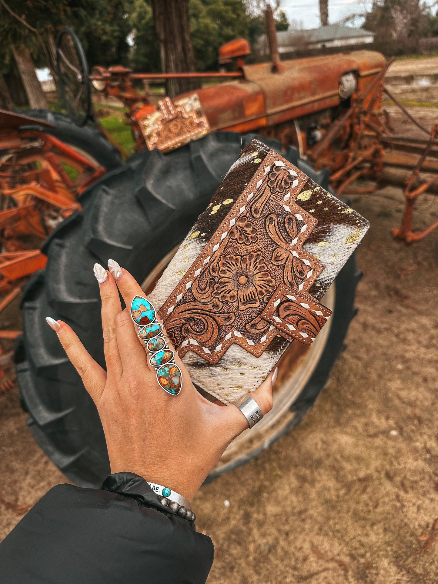 The Lancaster Wallet (Gold Splattered Cowhide) a Haute South