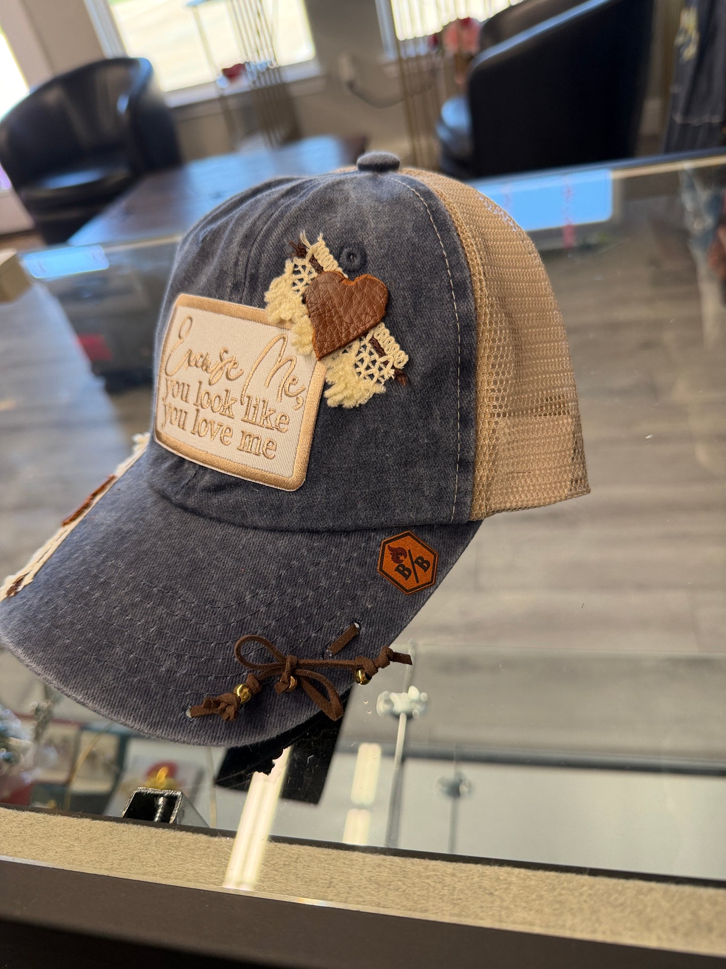 Denim custom western cap