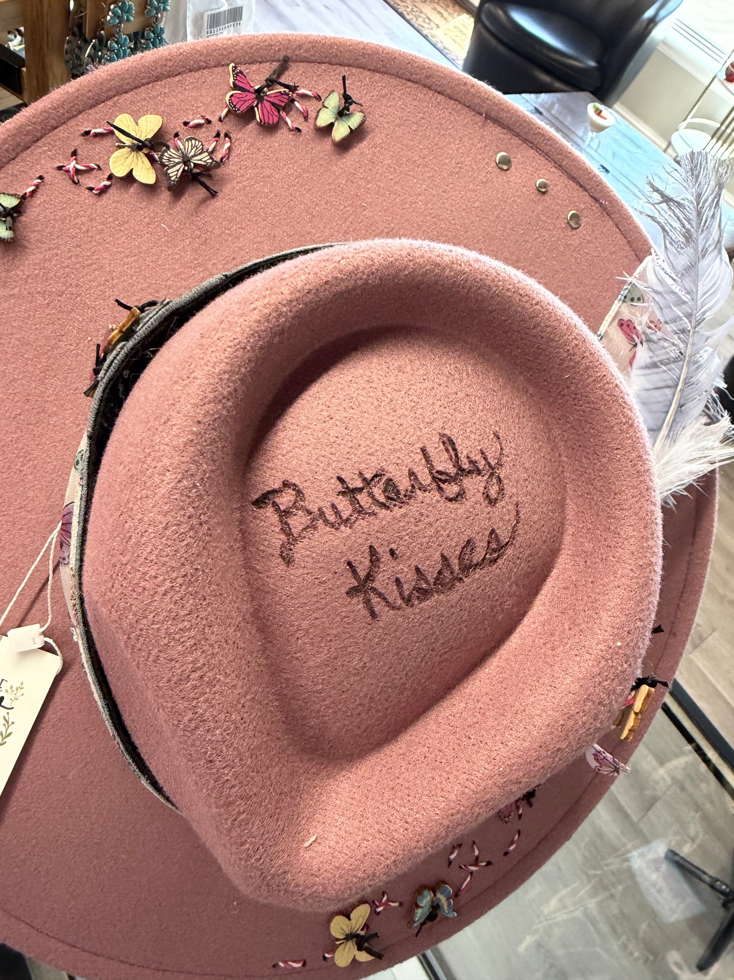 Purple butterfly custom hat