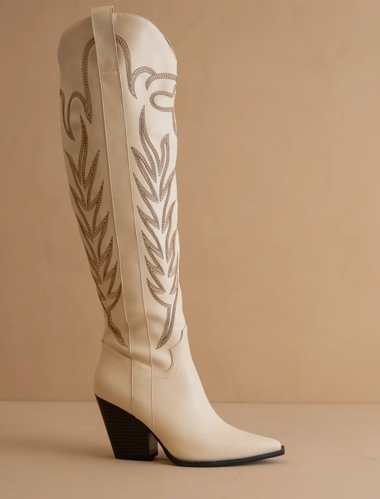 The Bronco Almond, black and  off white | Knee High Cowboy
Western Boots