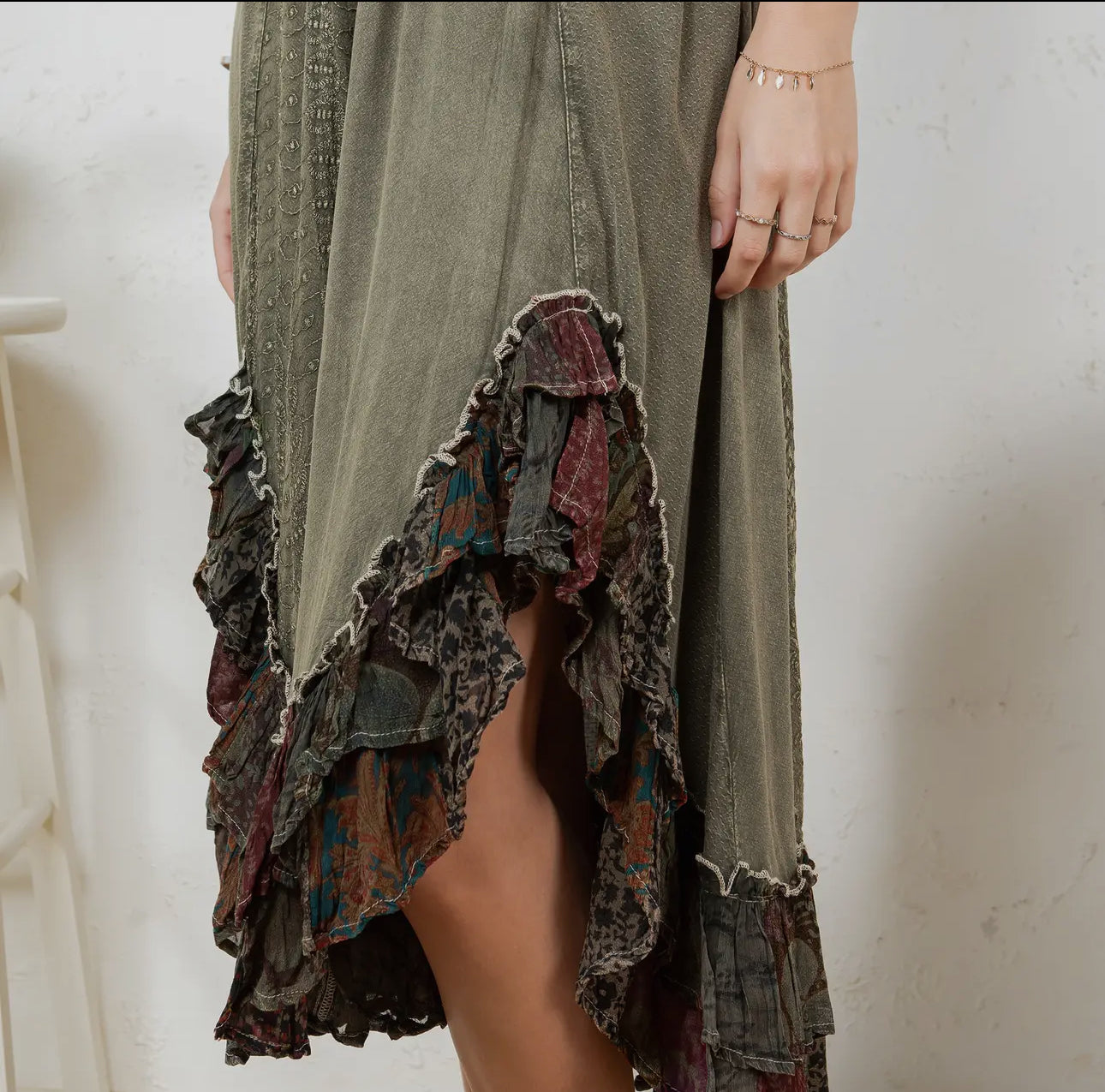 Sun-Kissed Patchwork: Smocked Bliss
Boho Mid-Length Dress