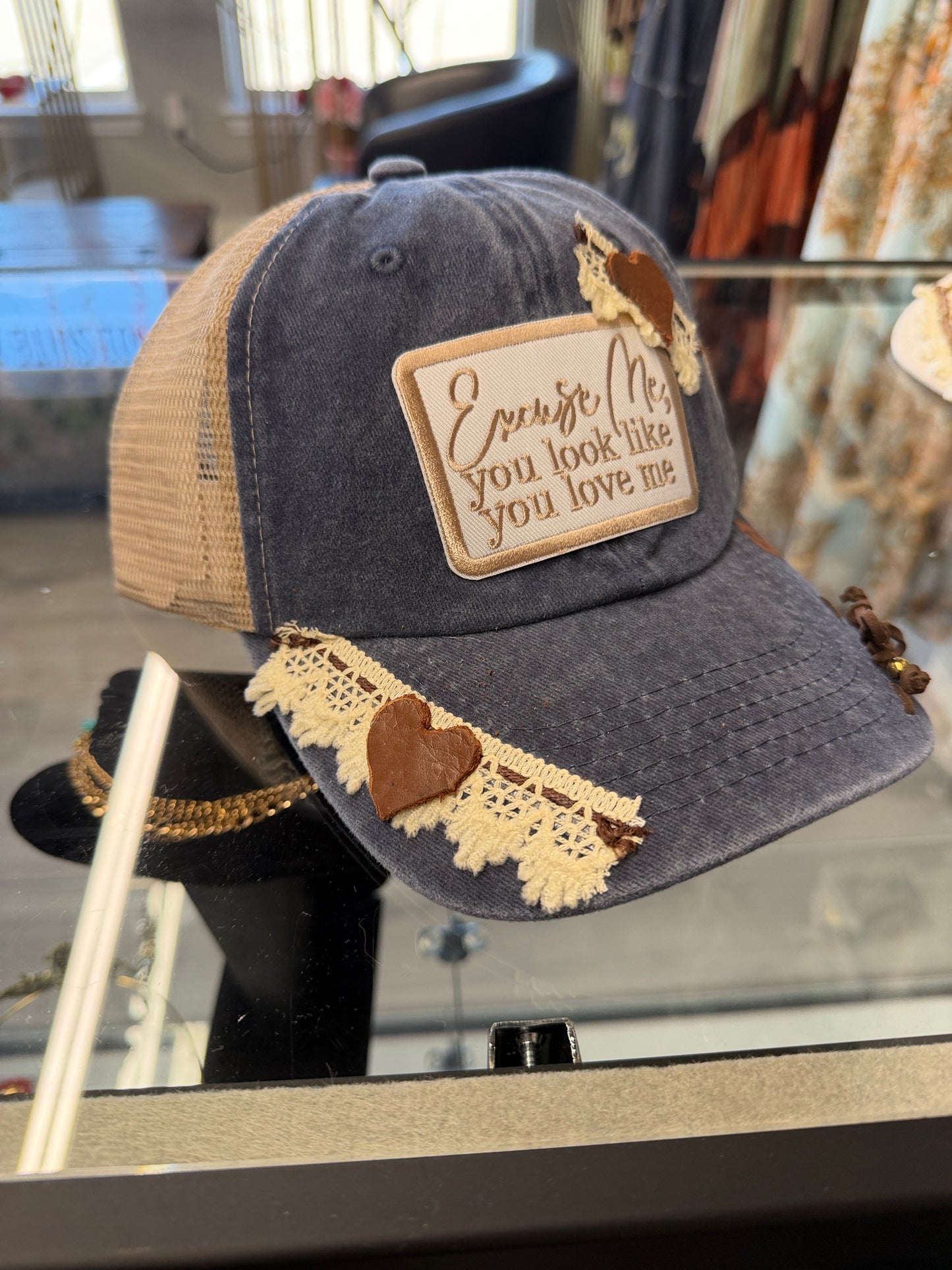 Denim custom western cap