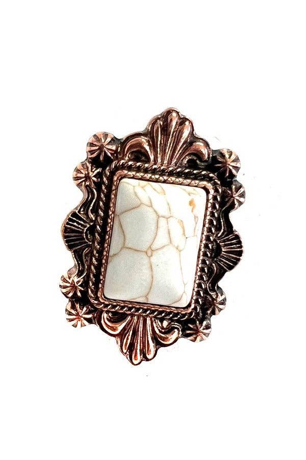 WESTERN CUFF RING: WHITE