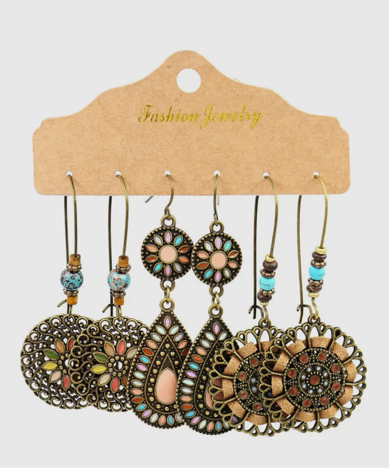 Gold Boho Retro Hollow Dangle
Earrings Set