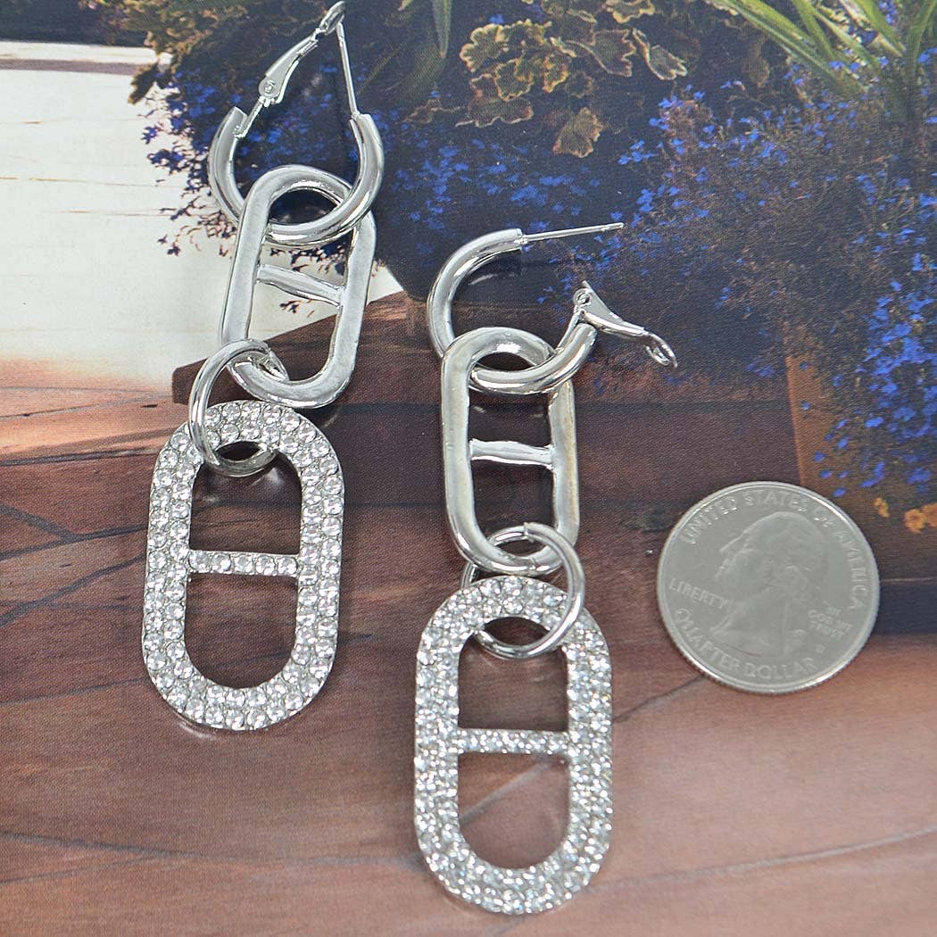 Hoop & Huggie Sparkling Rhinestone Earring