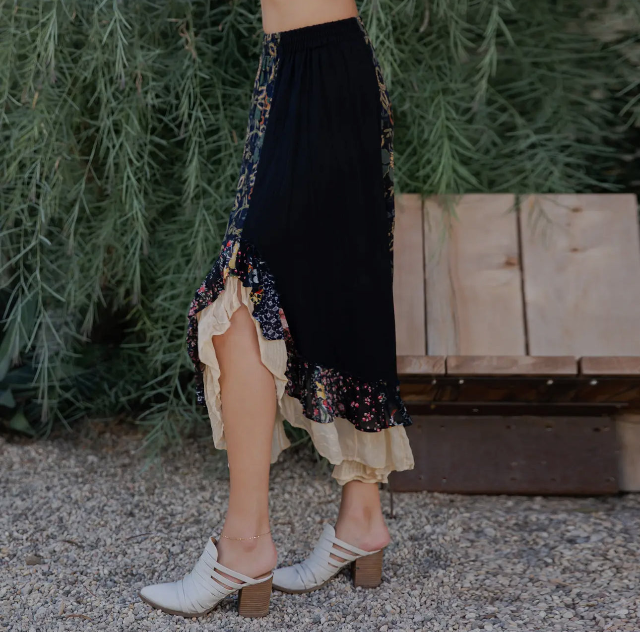 Bohoemia Mid-Length Skirt with Rayon
Print
