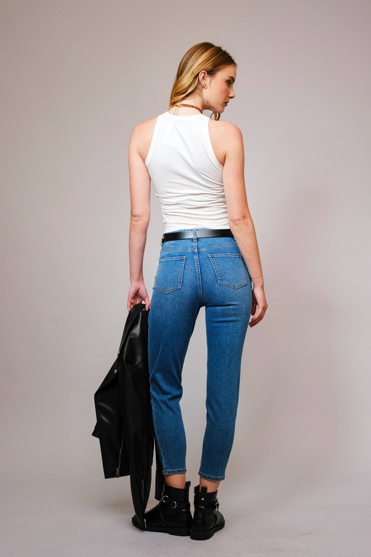 Cotton Jersey Embroidered Studded Crop Top: OFF WHITE
