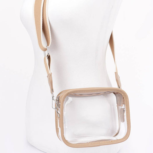 Transparent Camera Bag w/ Wide Strap: Tan