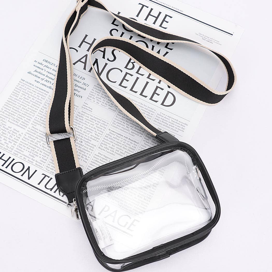 Transparent Camera Bag w/ Wide Strap: Black