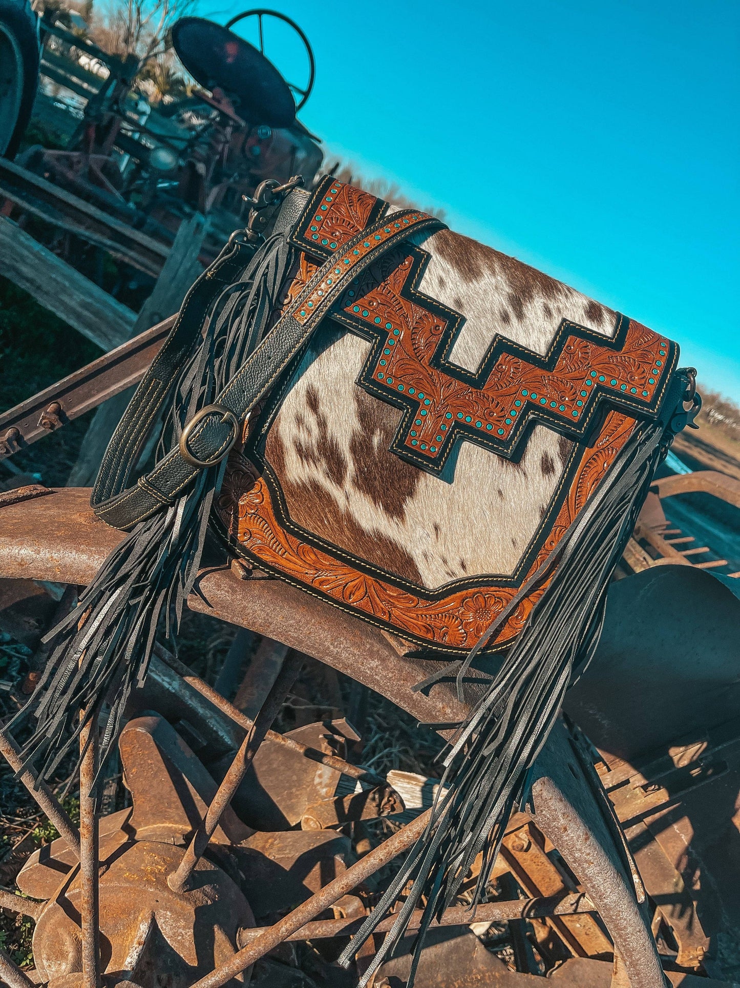 The Darlene Cowhide Purse a Haute Southern Hyde