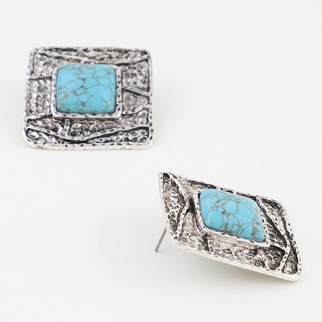 Antique Cubic Stone Earrings