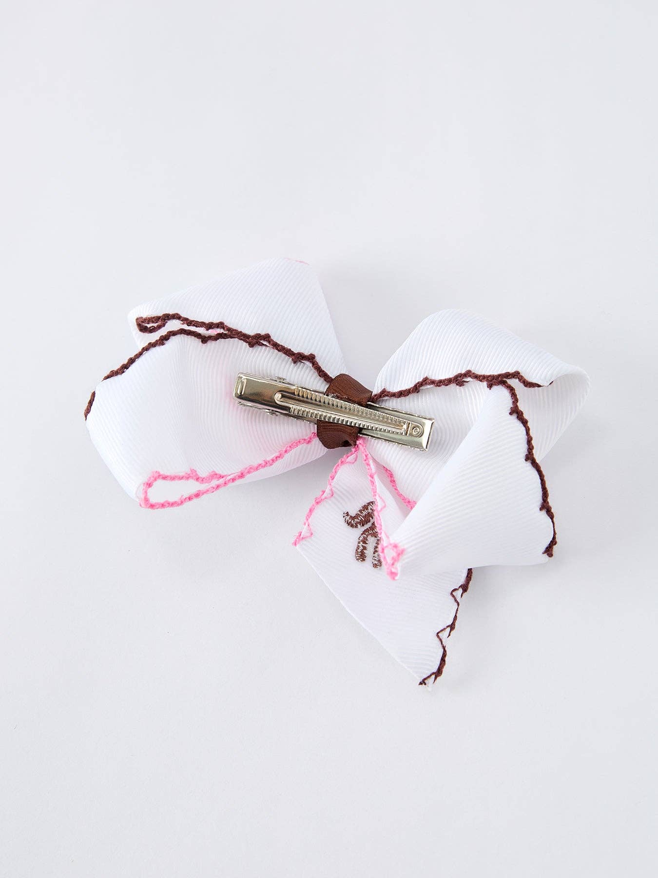 Western Horse Embroidery Ruffle Edge Girls Hairpin 4 Inch