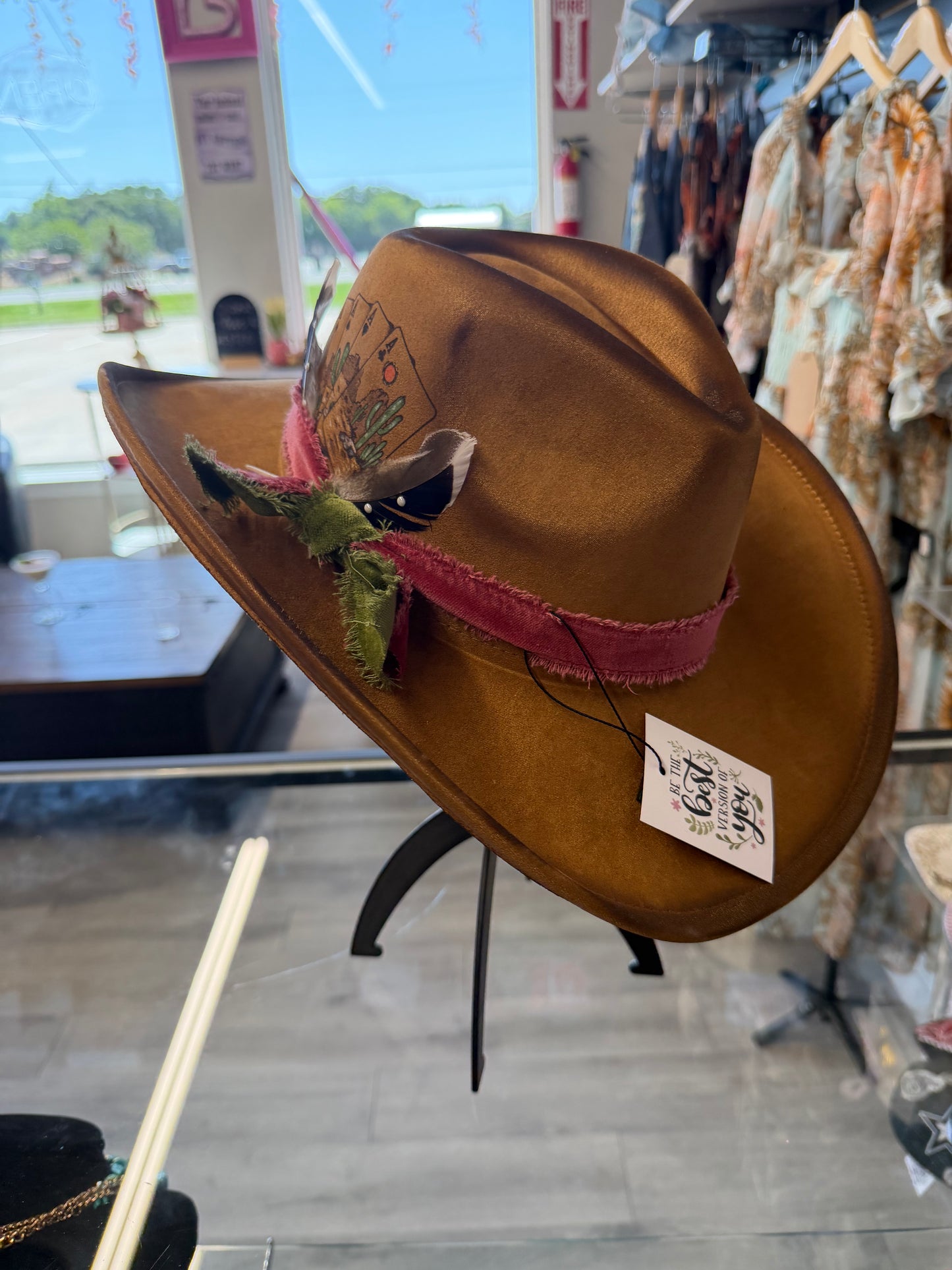 Brown custom western hat