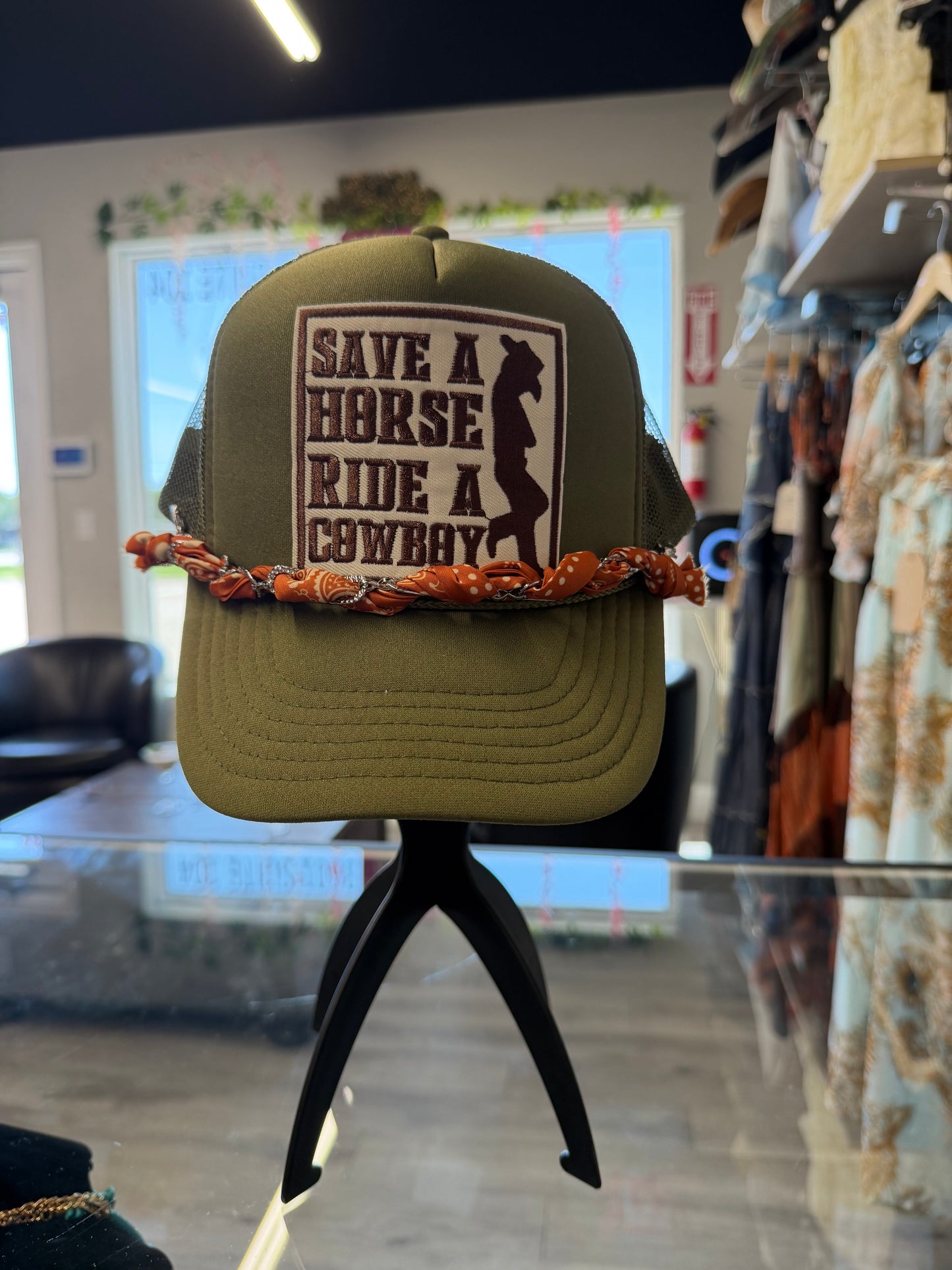 Army green custom cap
