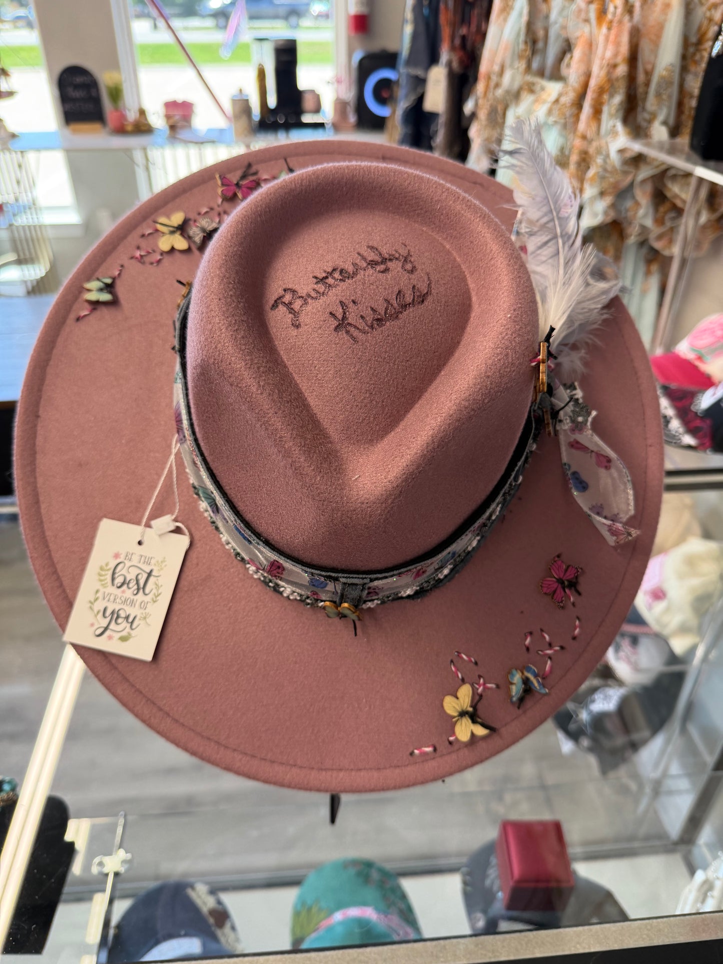 Purple butterfly custom hat