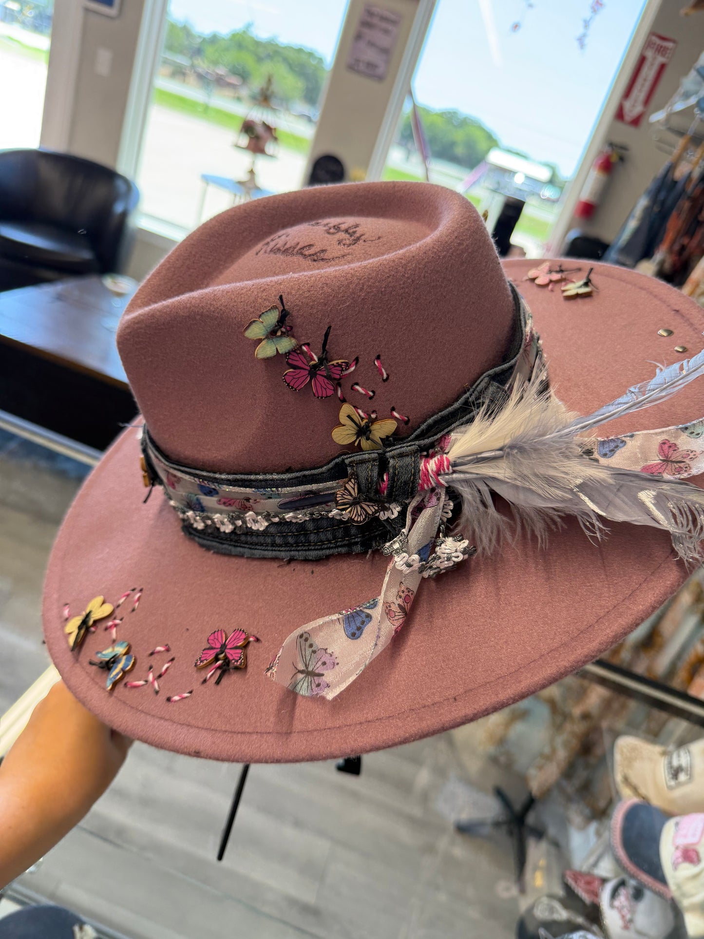 Purple butterfly custom hat