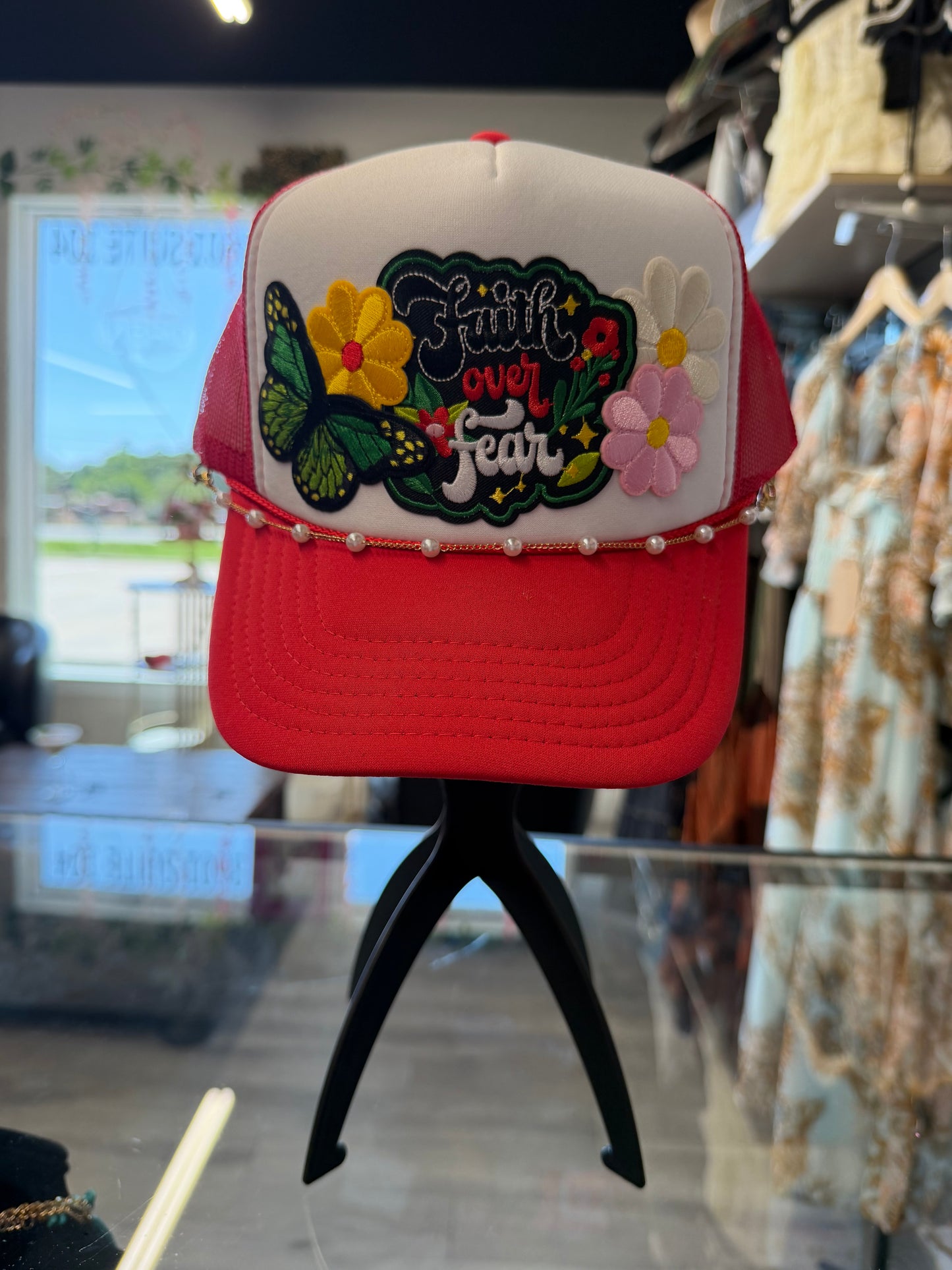 Red faith custom cap