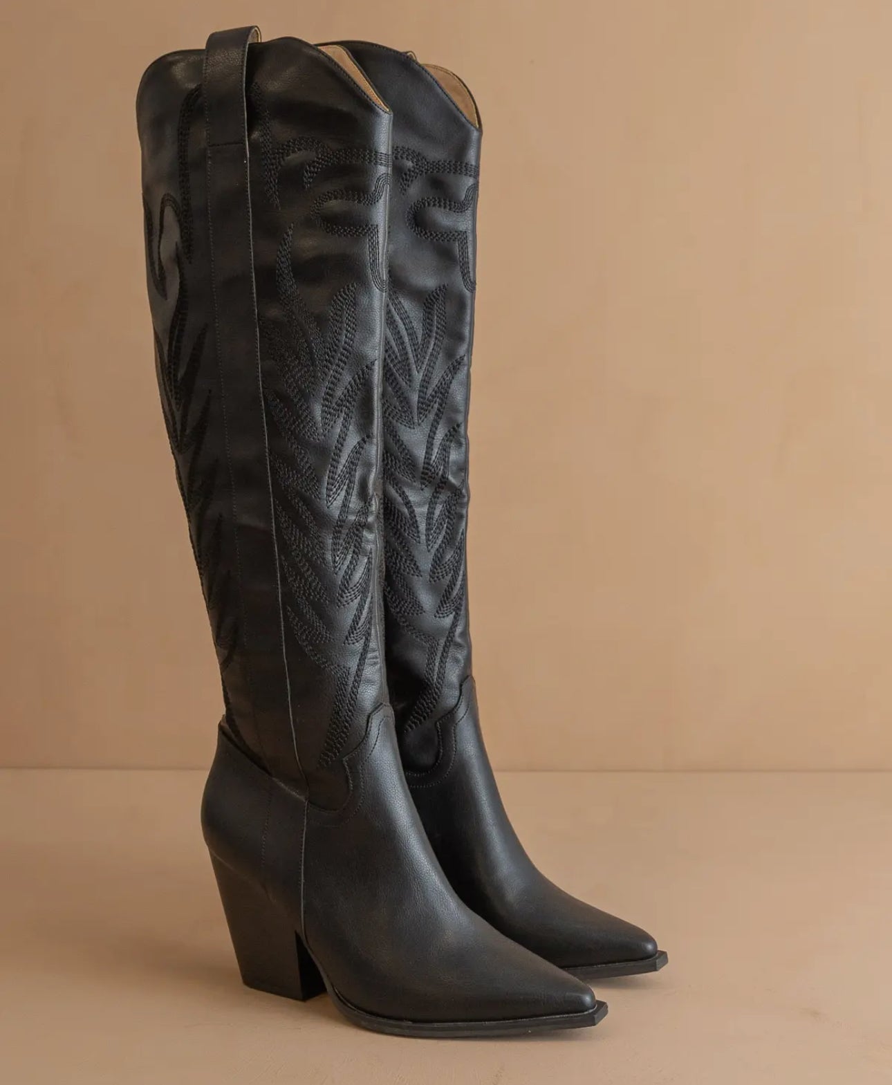 The Bronco Almond, black and  off white | Knee High Cowboy
Western Boots