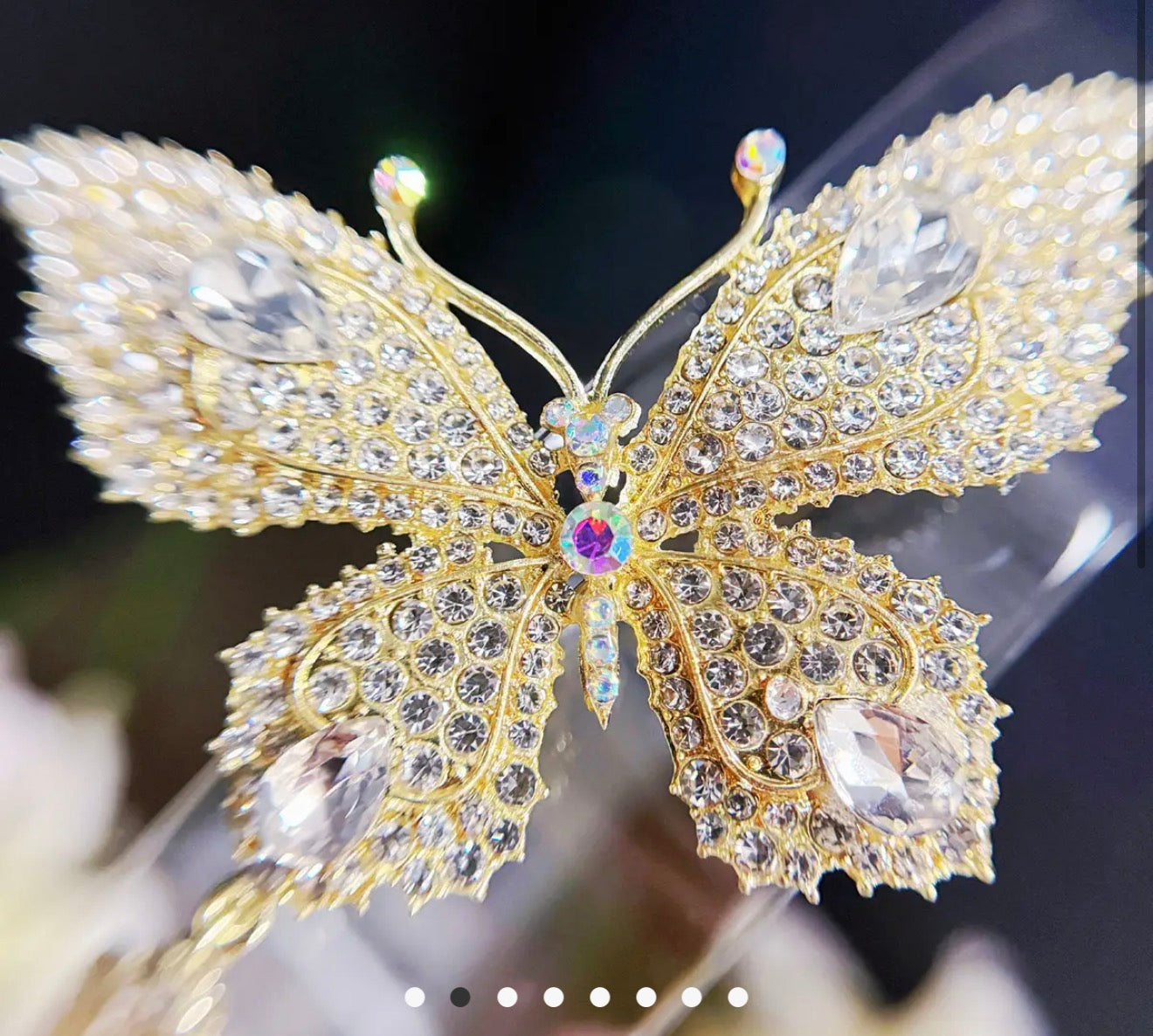 Butterfly Headband, Gold Crystal Crown, Gold Halo Crown