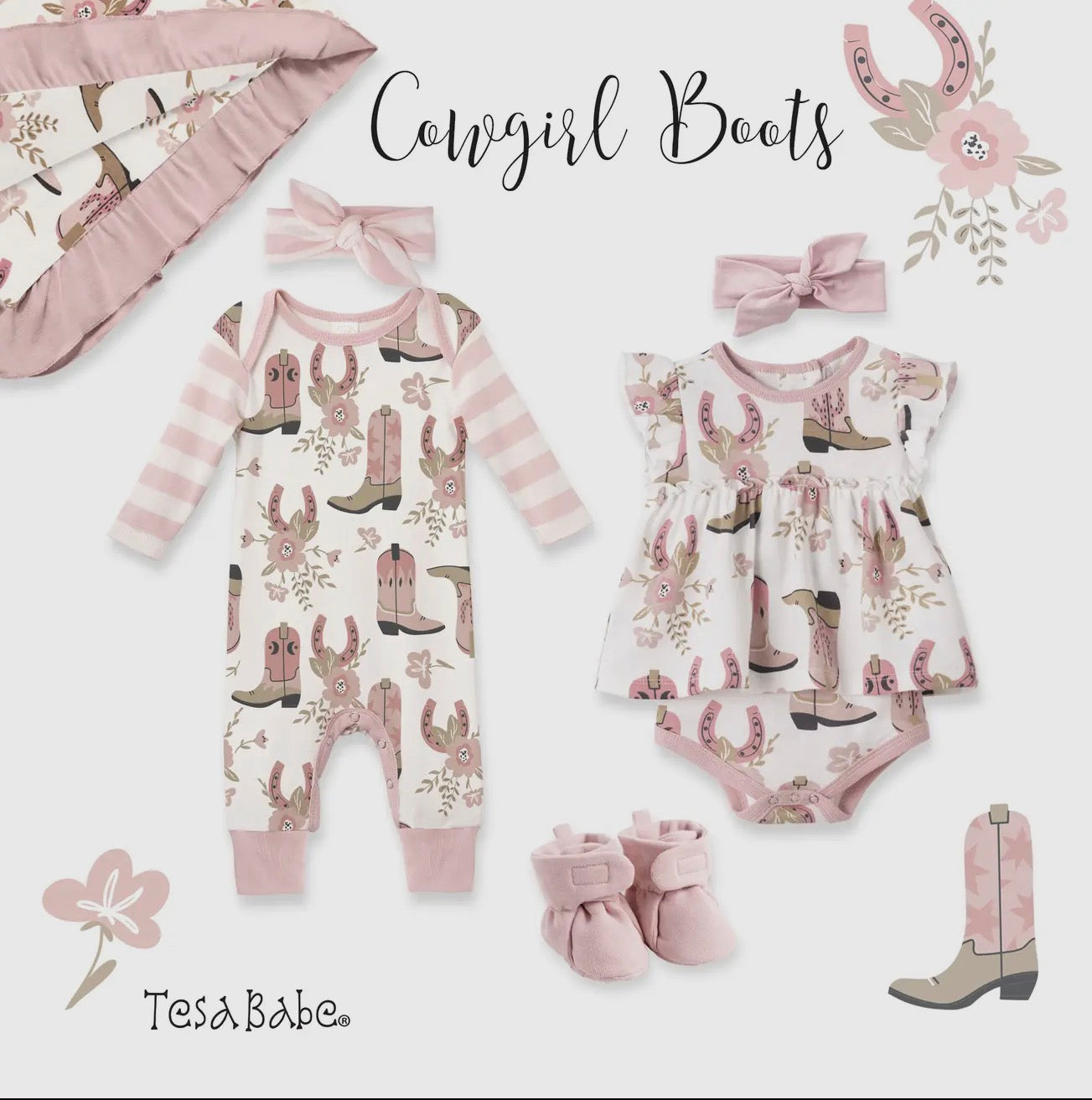 Western Cowgirl Boots Soft Baby Cotton
Stroller Blanket