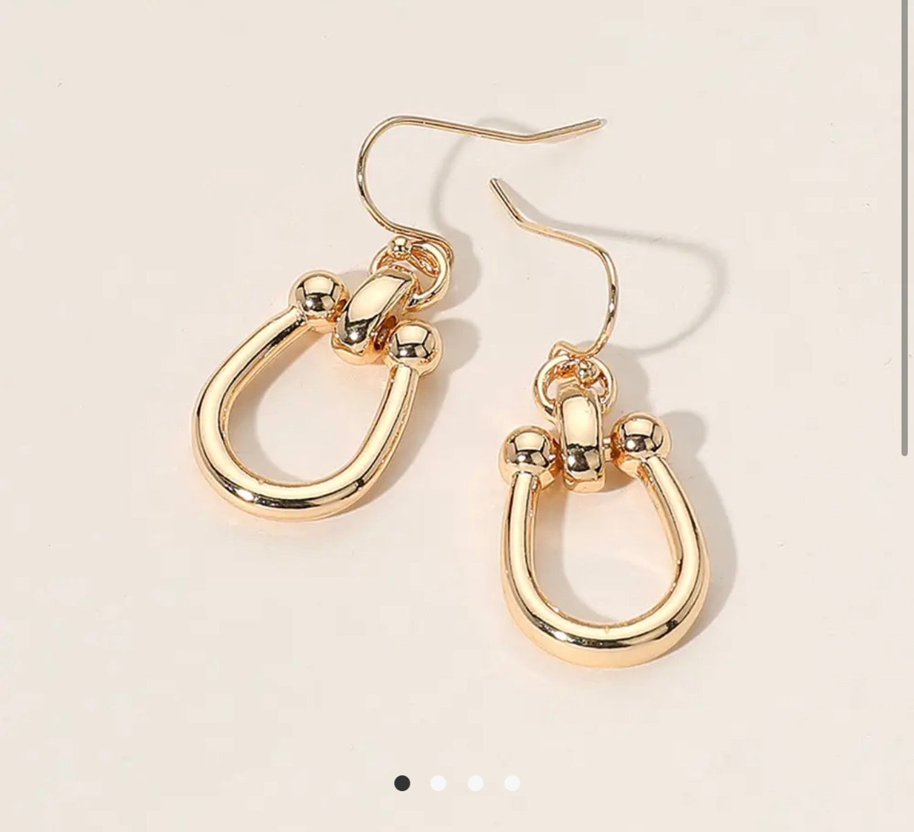U Shaped Hardware Ring Dangle Earrings
