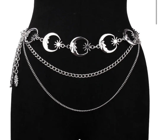 Metal Moon Waist Chain Body