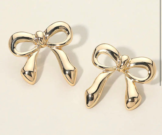 Gold Dipped Bow Knot Earrings