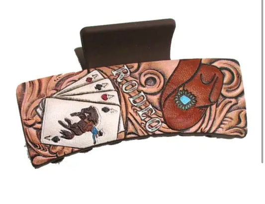 Western Rodeo Printed Hair Claw
