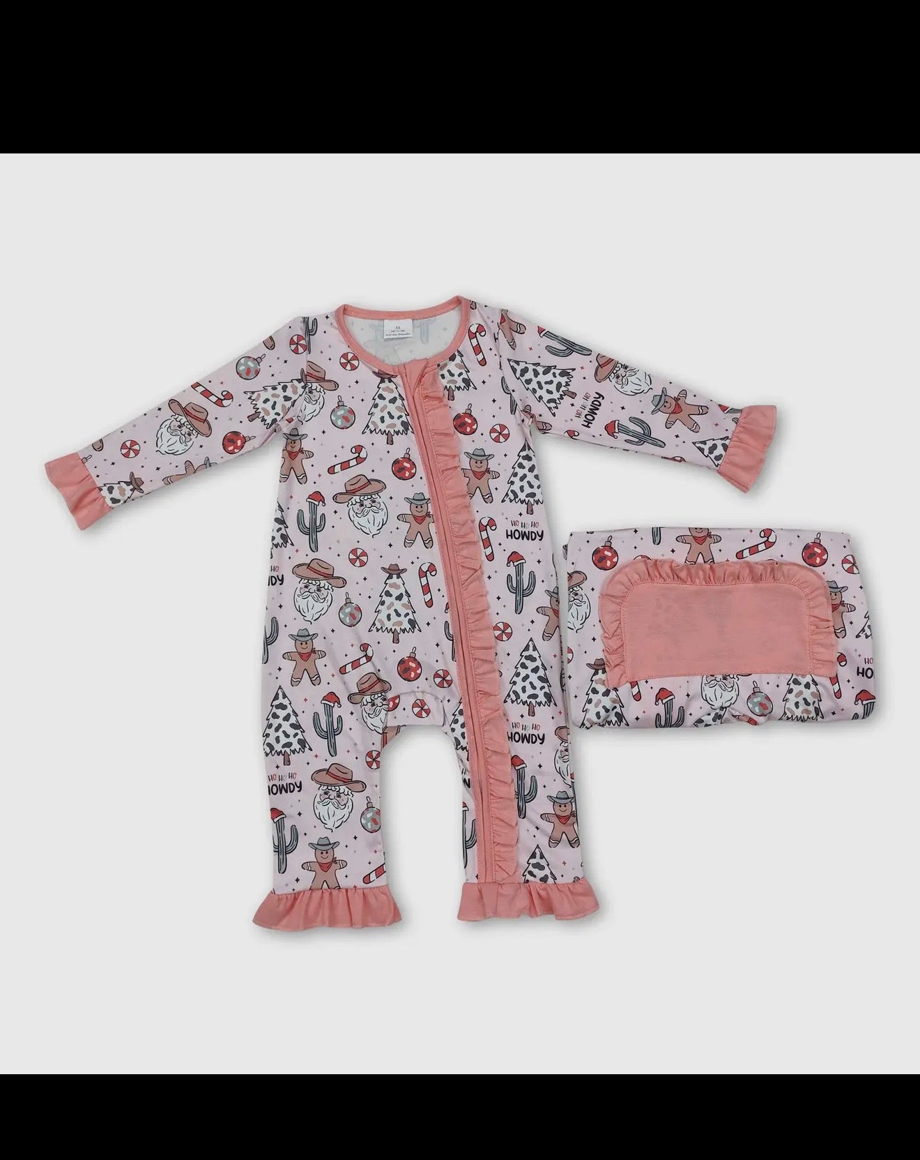 Santa Gingerbread Cactus Girls Christmas
Zipper Romper