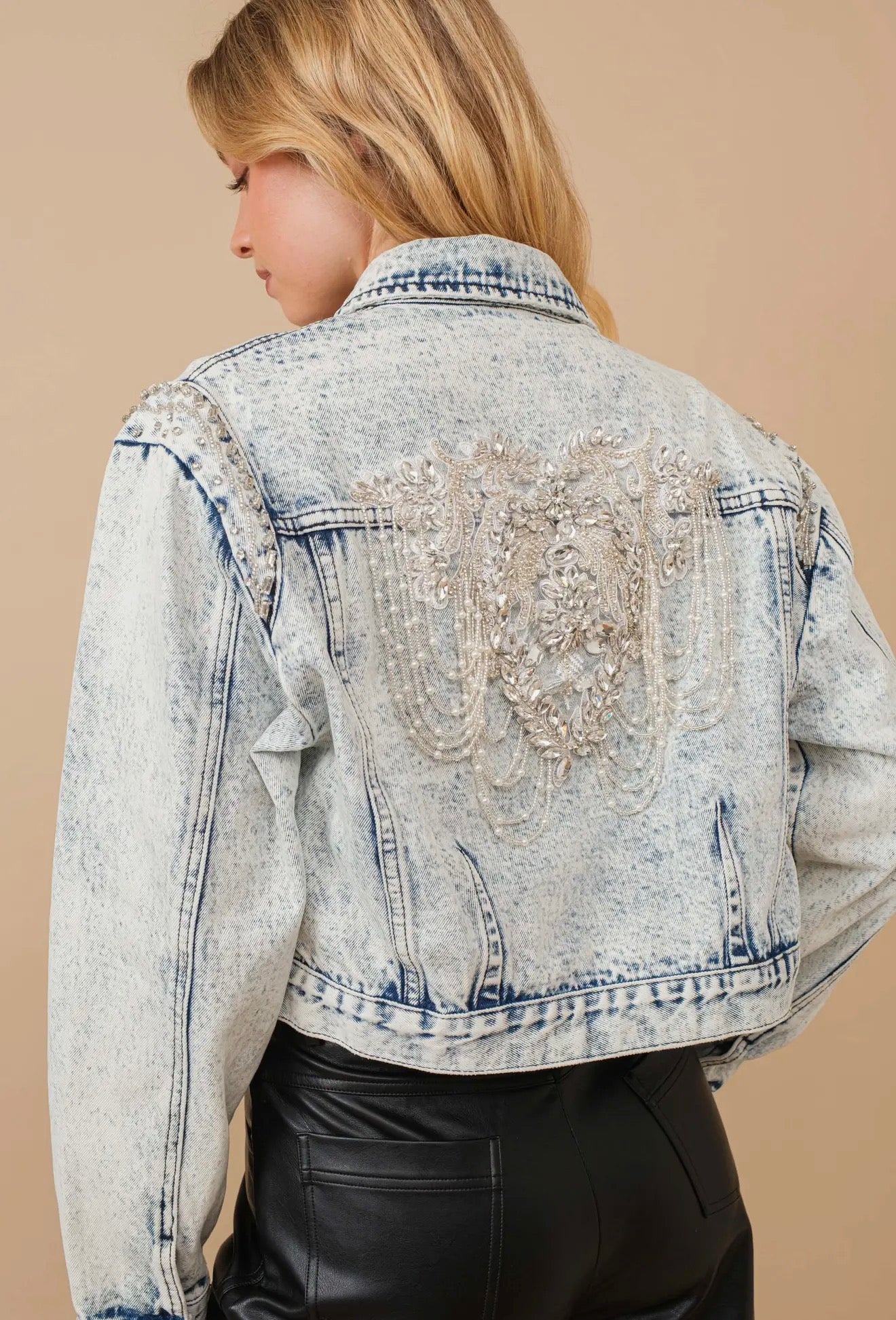 Acid Washed Shoulder Beading
Denim Jacket