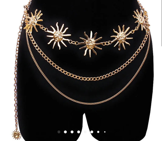 Metal Sunflower Waist Chain Body
