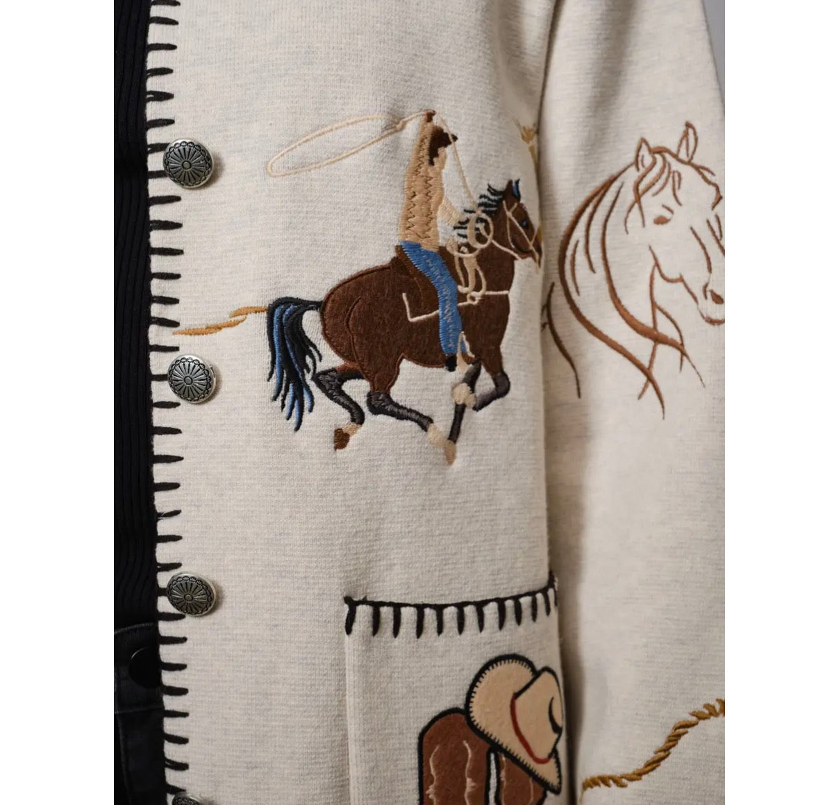Western Embroidered Button-Up Jacket