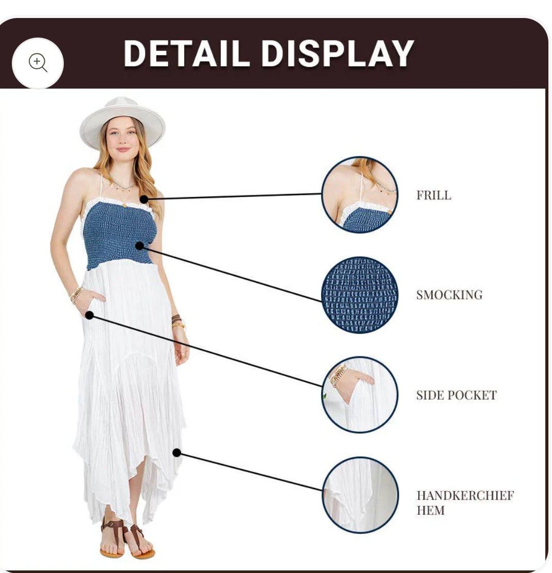 Handkerchief Hem Mid-Length
Dress with Patches New