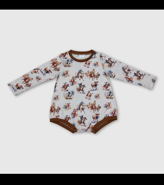 Long Sleeves Horse Rodeo Baby
Western Romper