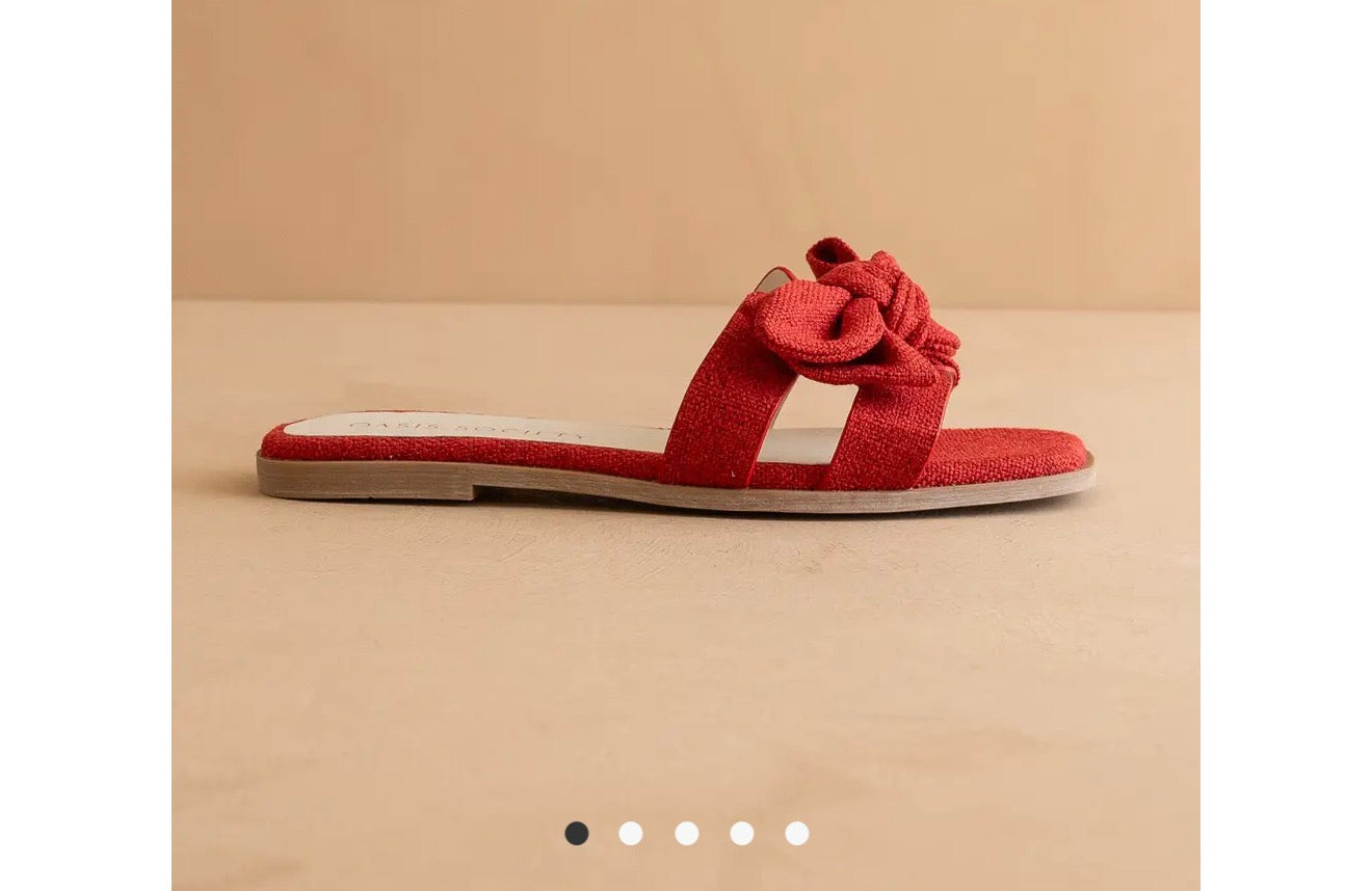 The Ginny | Cherry Textured Bow Slide