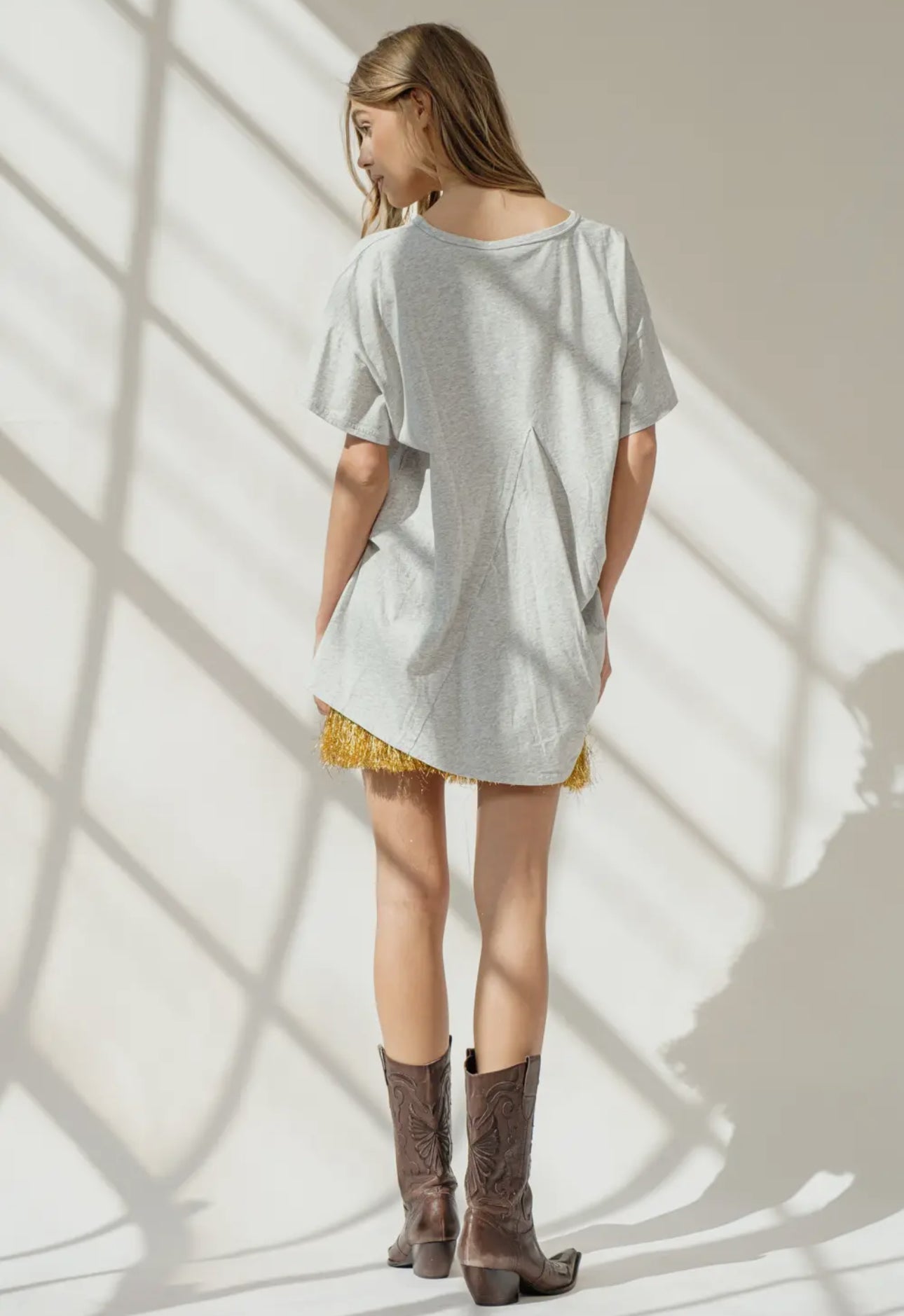 Cotton Sequin Western Boot
Fringe Loose Side