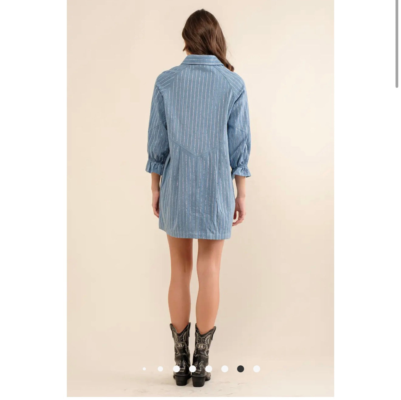 Embellished Sparkle Stone Stripe
Denim Dress