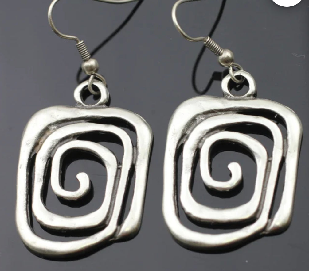 Elegant 925 Sterling Silver New Fashion Jewelry Charms Unique Spiral Earrings