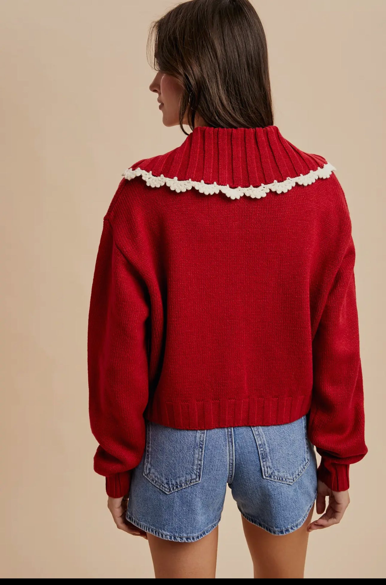 Doll Collar Button Up Cardigan