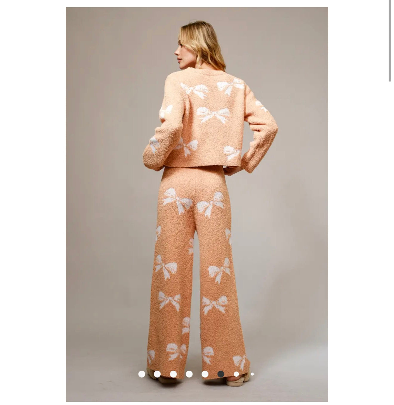 Bow Print Cozy Sweater Set