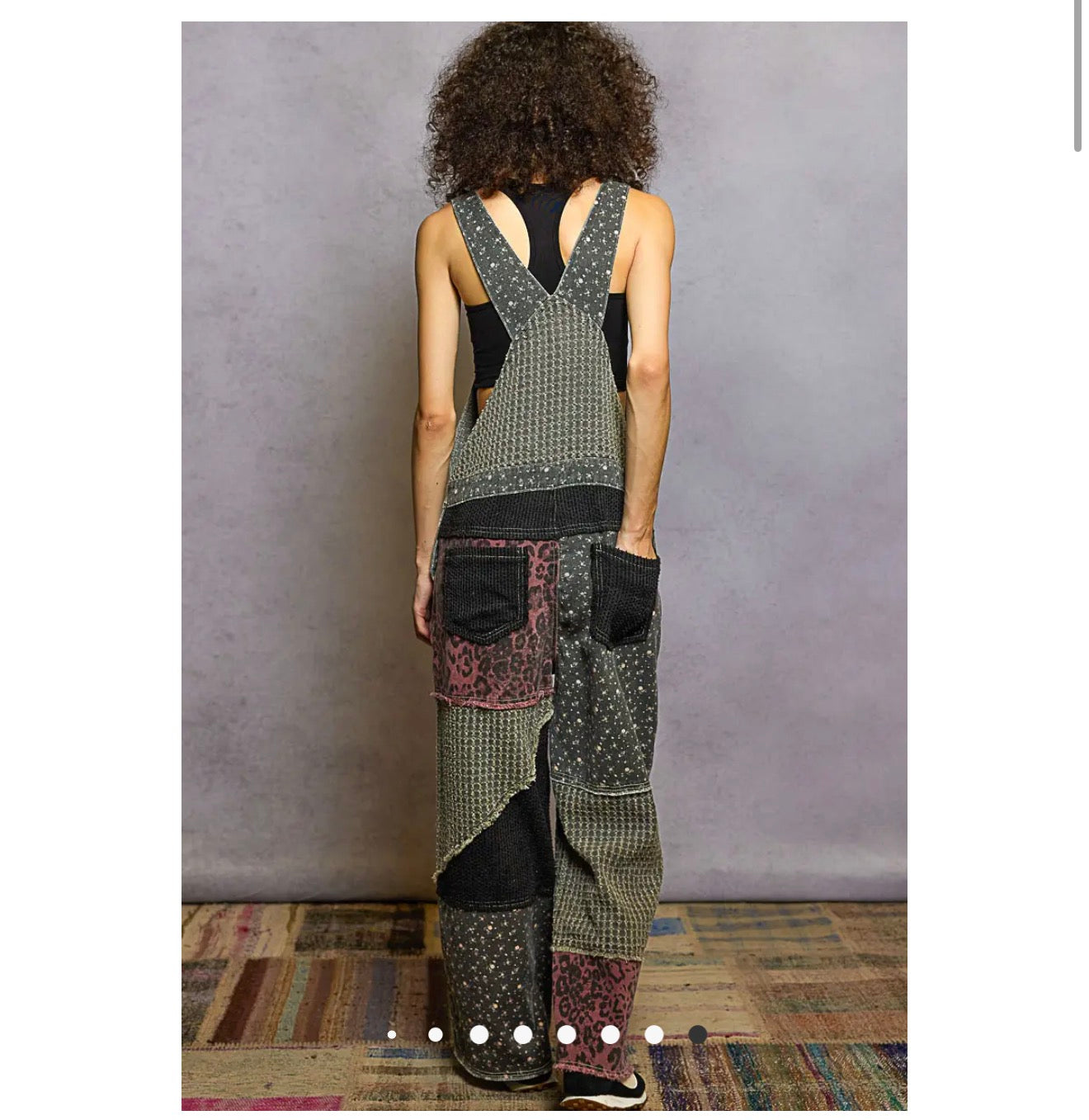 Animal Printed Floral Print Frayed Edge
Twill Woven Overalls