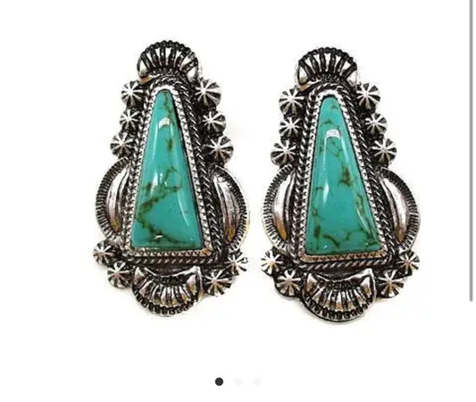 Western Turquoise Stone Post Earring