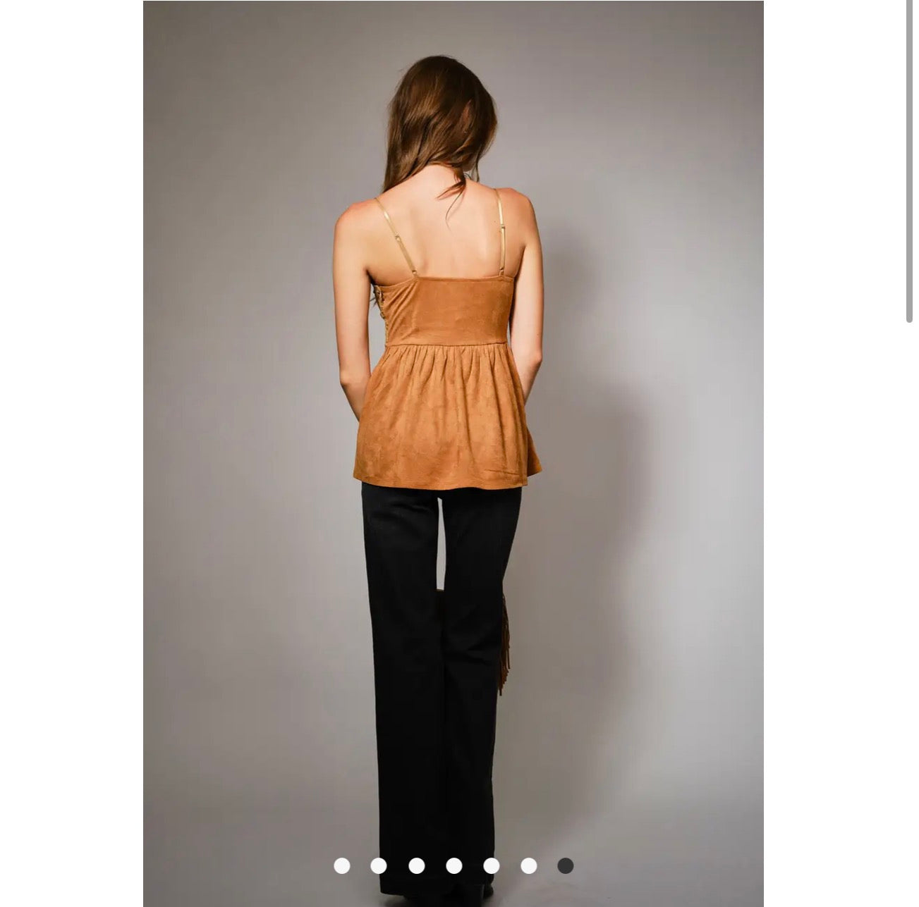 Lace top  Faux Suede Top
