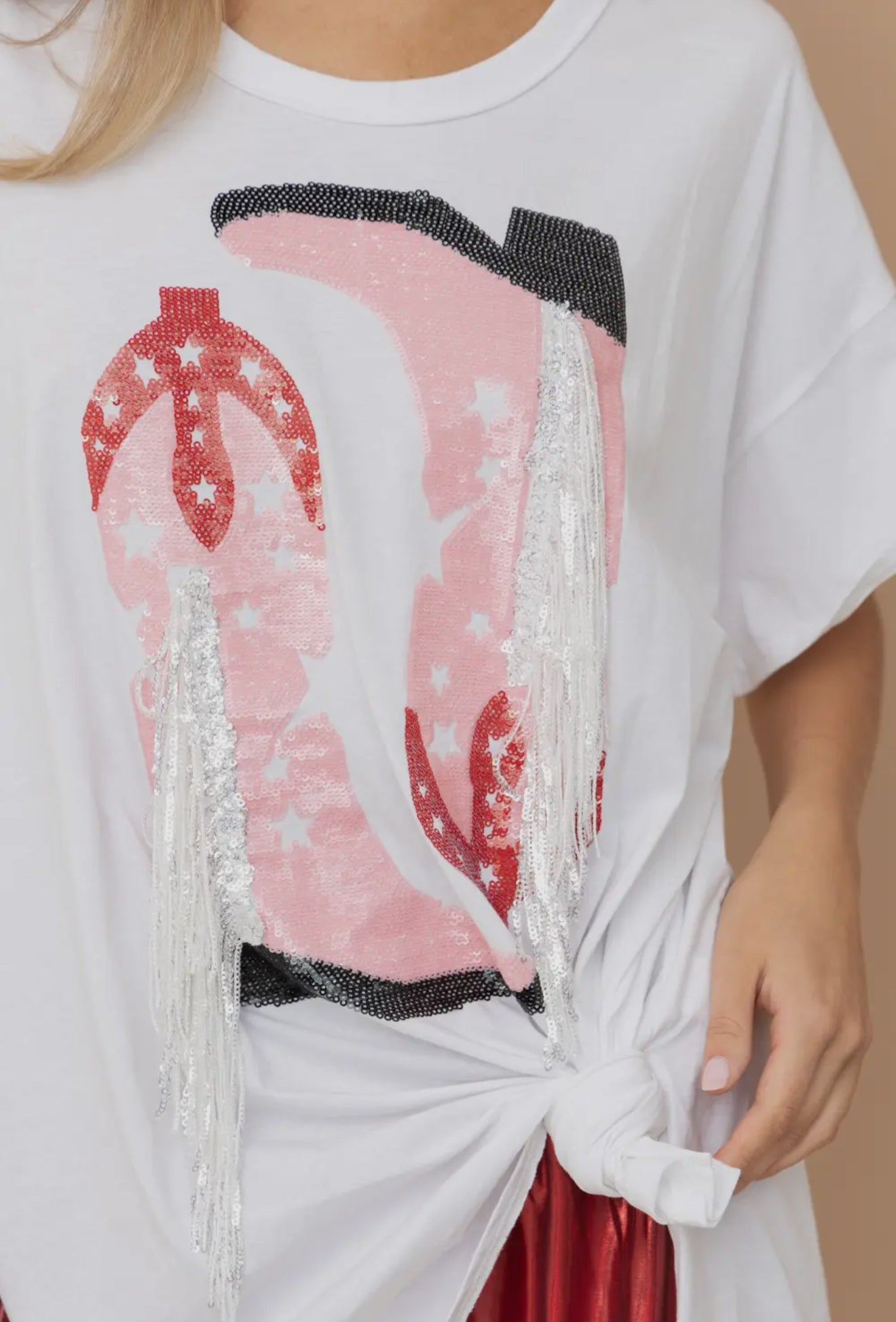 Cotton Sequin Western Boot
Fringe Loose Side