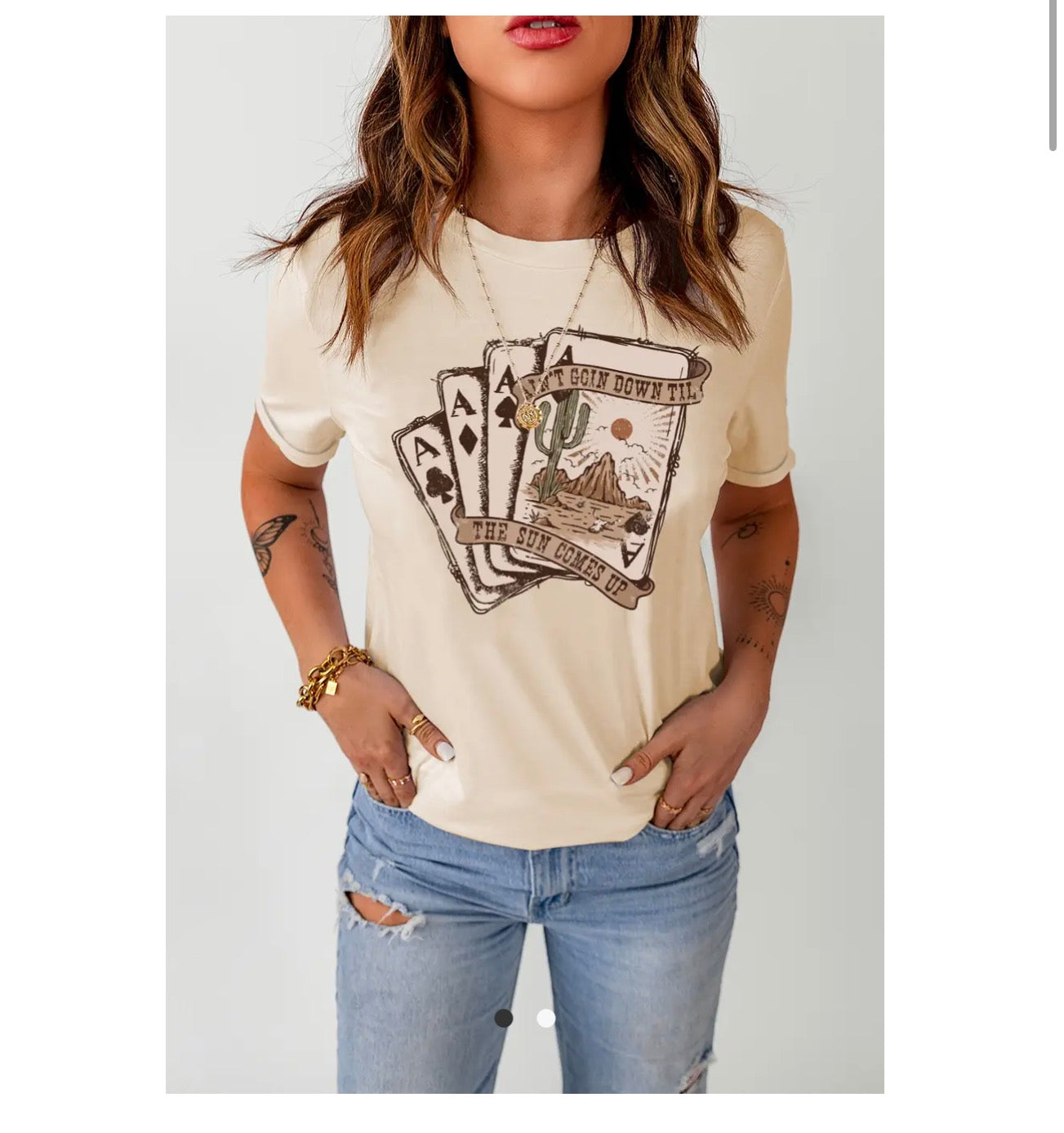 Western Poker Cards Graphic T Shirt