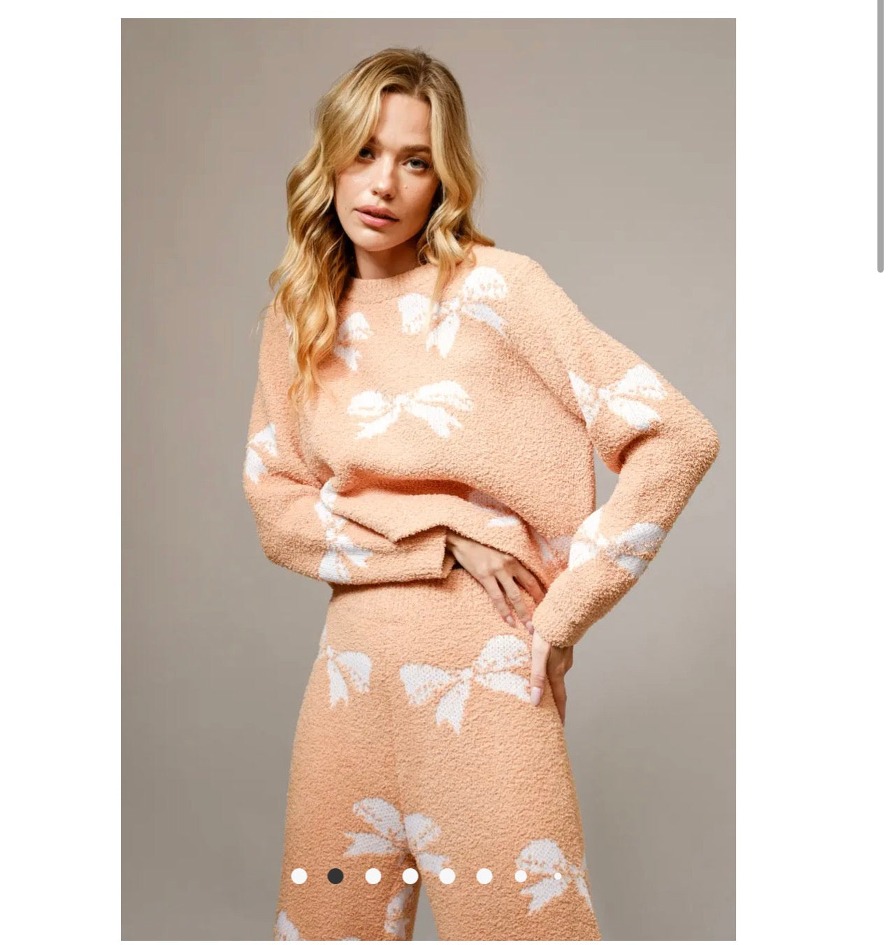 Bow Print Cozy Sweater Set