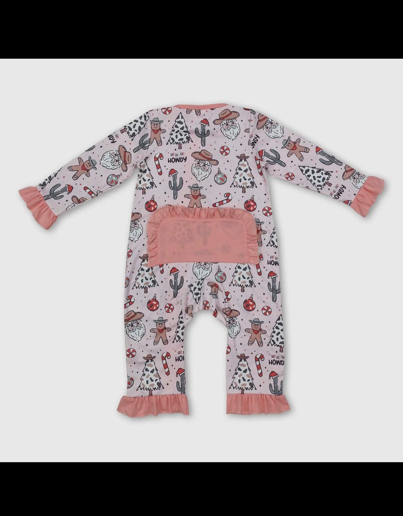 Santa Gingerbread Cactus Girls Christmas
Zipper Romper